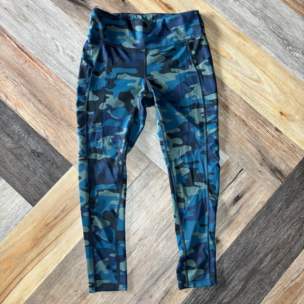 New Balance Womens Camo High Rise Pocket Leggings Size Large